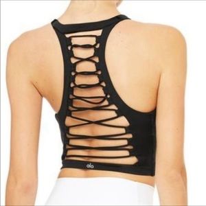 Alo Yoga High Neck Movement Sports Bra in Black